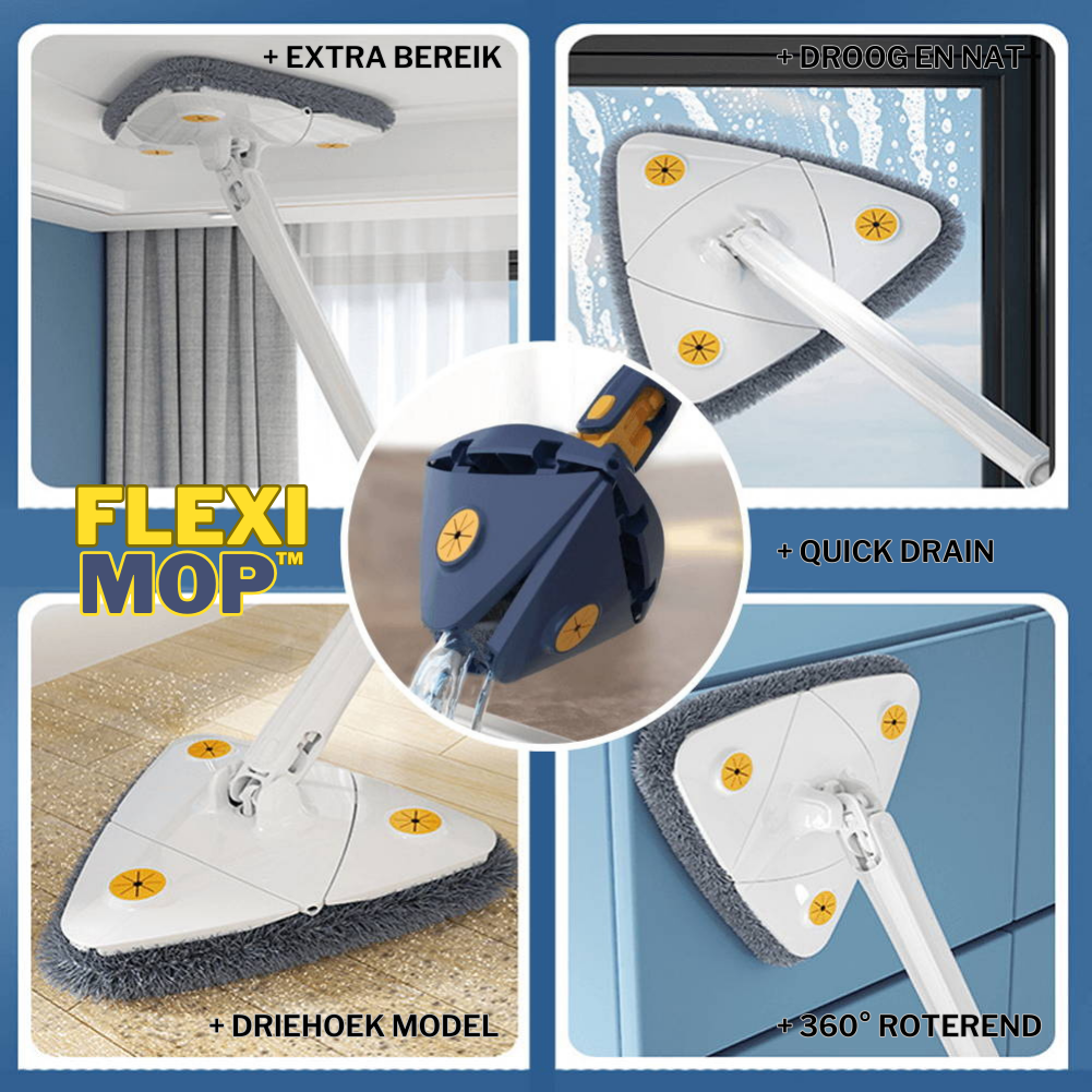 FlexiMop™ | Alles-in-1 360° Vloermop + 3 GRATIS microvezel doeken